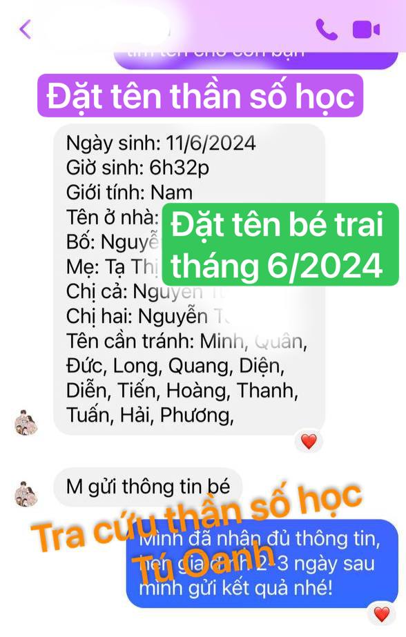 Đặt tên thần số học, bé trai họ Nguyễn 11/6/2024