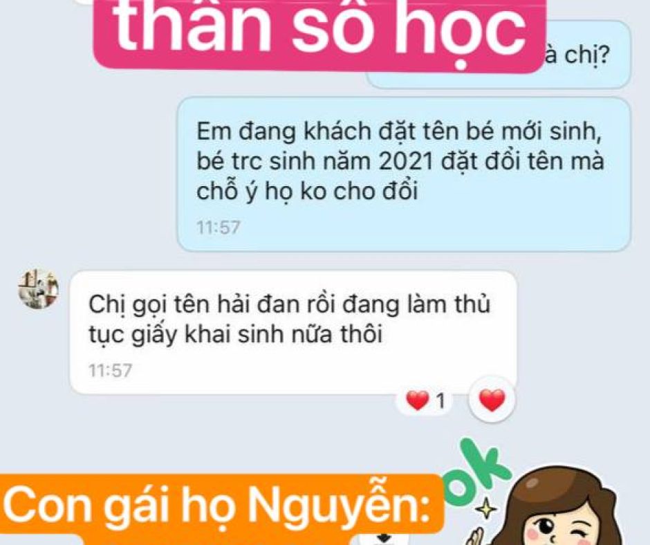 Đổi tên con theo thần số học, họ Nguyễn: 26/7/2020 - Tra cứu thần số học Tú Oanh